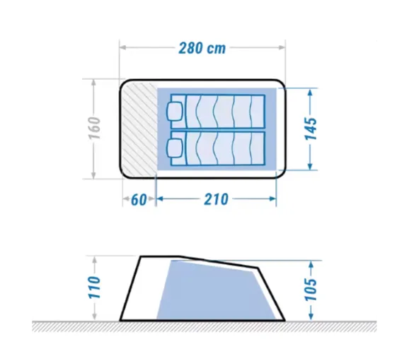 2 Man Person Tent For Hire Specs Diagram