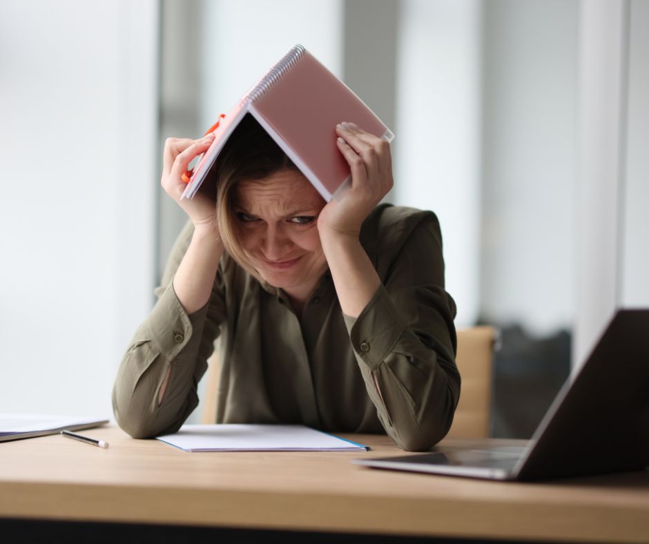 woman frustrated with booking process