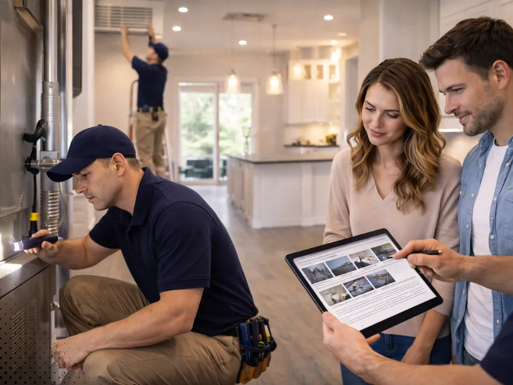 new construction home inspection walkthrough with buyers bentonville ar