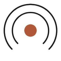 Circle with rings around for Reset onboarding service