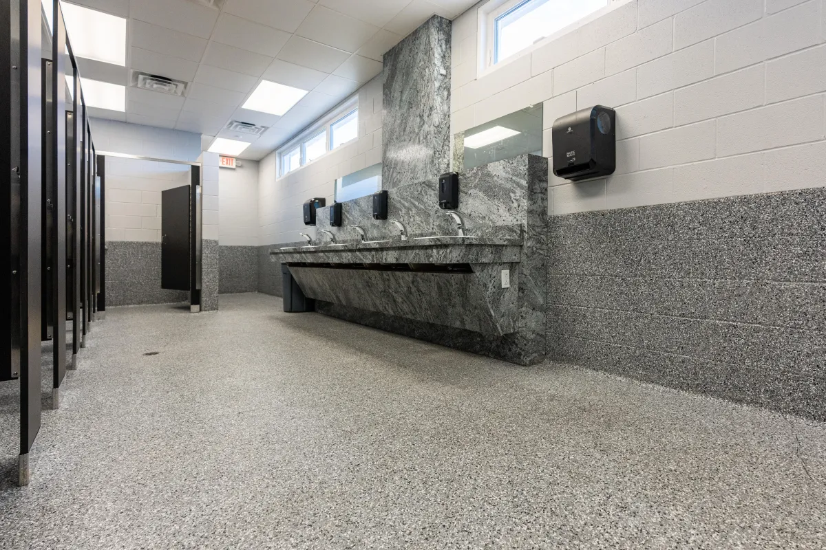 public restroom floor and wall coating