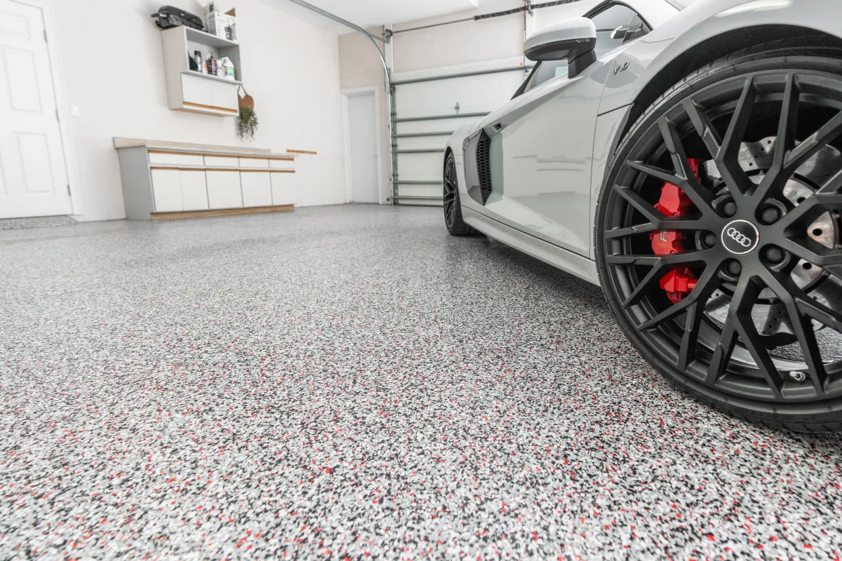 custom garage floor with audi