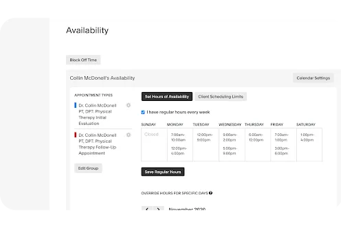 availability schedule