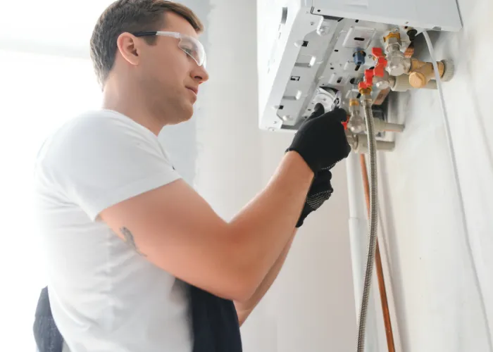 white and gray box fan