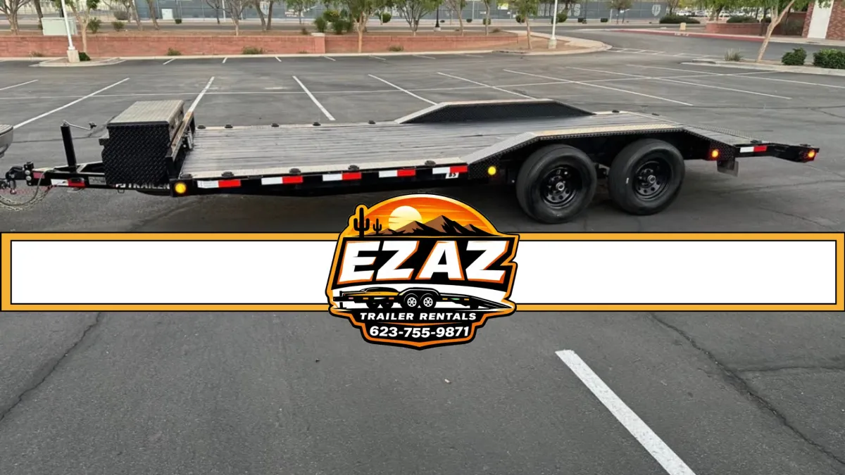 Car hauler for end-of-month lease turnover vehicle transport at EZ AZ Trailer Rentals in Goodyear, Arizona