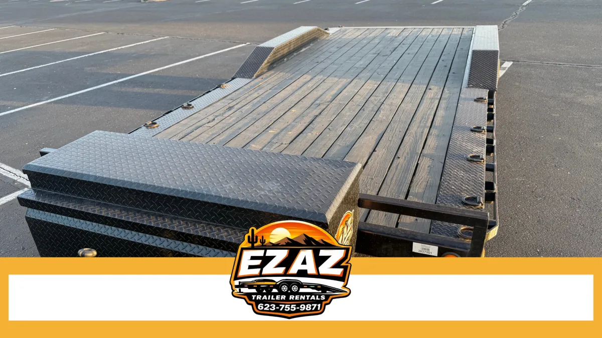 Equipment trailer for fall turf and sports field renovation projects at EZ AZ Trailer Rentals in Goodyear, Arizona