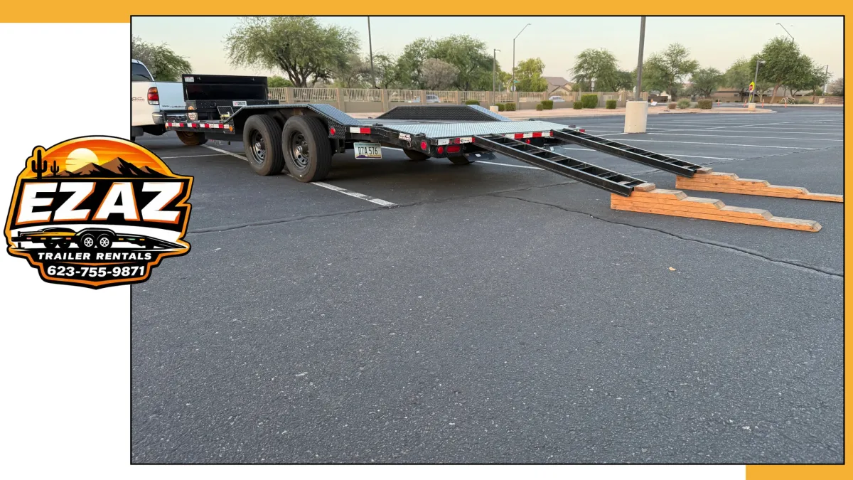 Equipment trailer for cross country and fall sports facility preparation at EZ AZ Trailer Rentals in Goodyear, Arizona