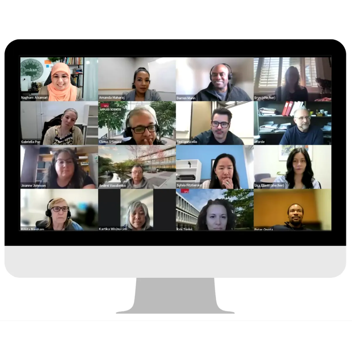 Nagham Alsamari virtual training with Simon Fraser University Team