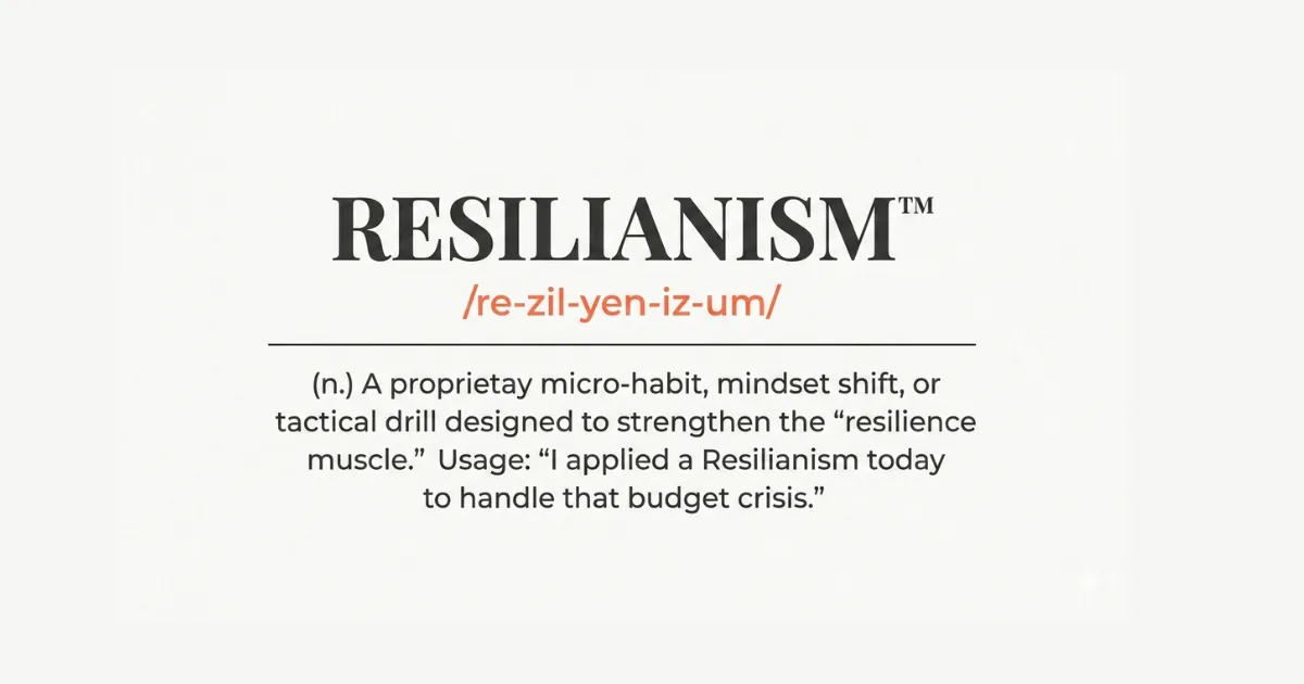 Resilianism definition: A proprietary micro-habit, mindset shift, or tactical drill designed to strengthen the resilience muscle