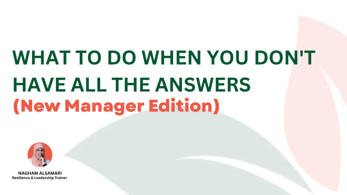 Learning to Cope With Not Knowing Everything (New Manager Edition)