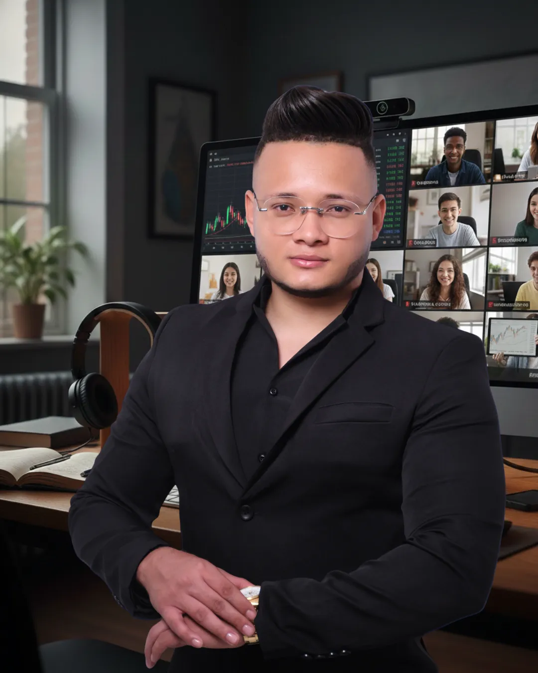 Mentor de Aurex Academy, retrato profesional, fondo transparente