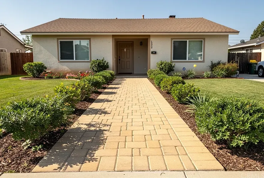 Paver walkway leading to the entrance of a home in Rosemead, California