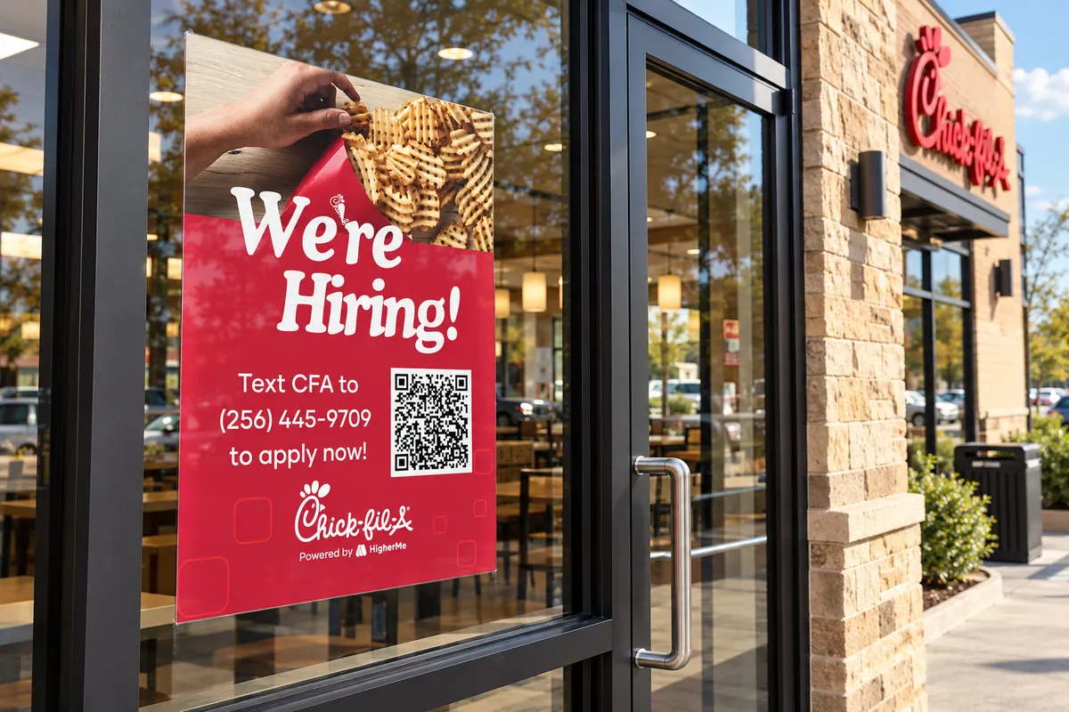 Wendy's now hiring window cling