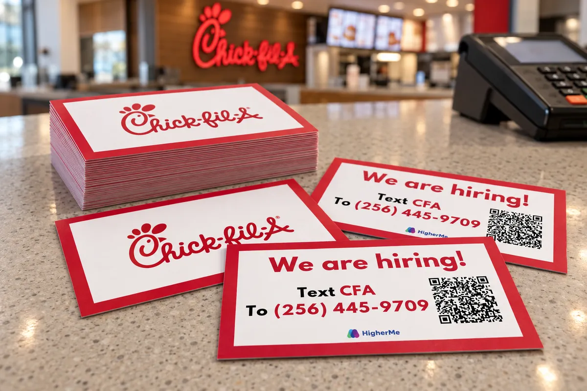 Now Hiring cards for job seekers
