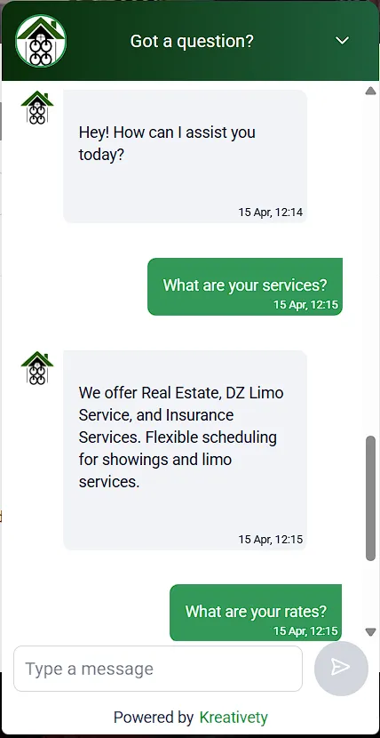 Greensafe Chat Widget Demo