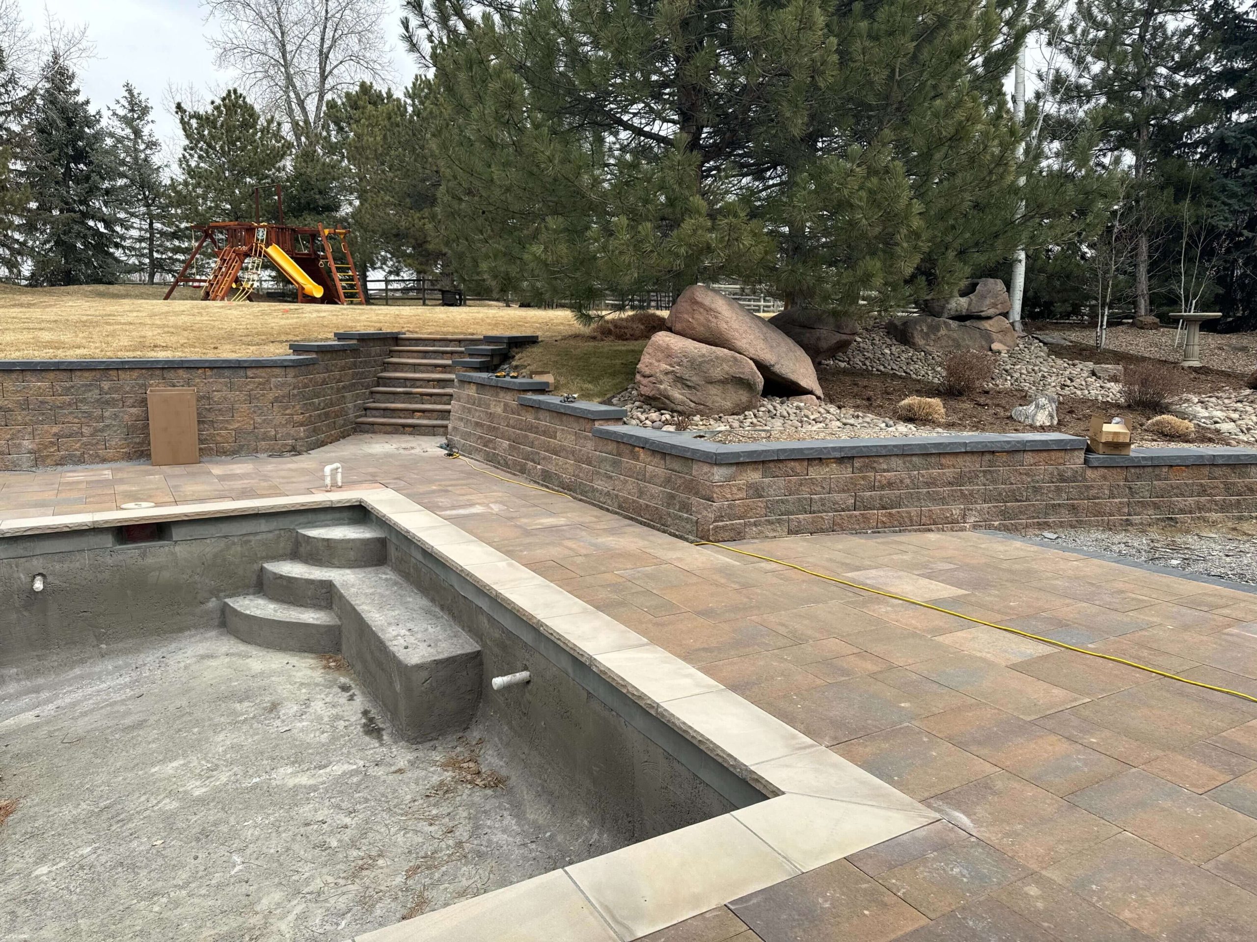 Fort Collins Concrete builds and installs pool deck.