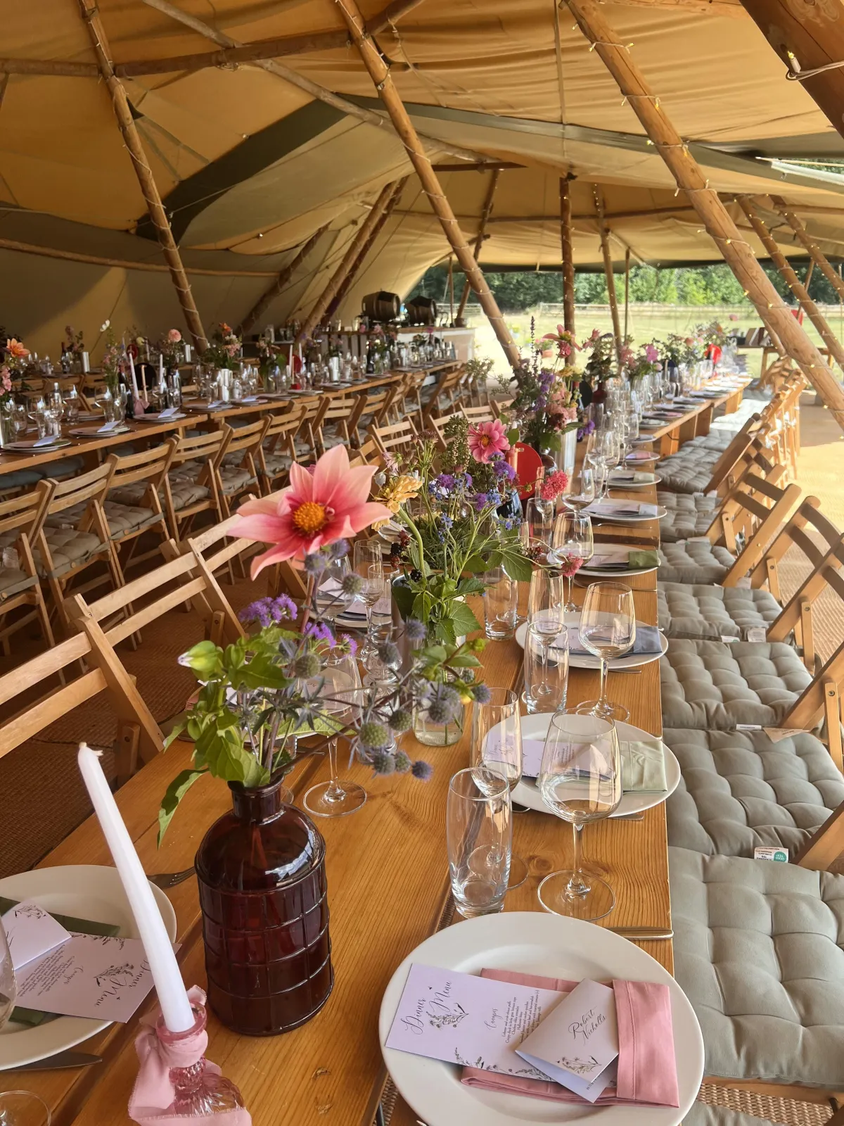 Charlie & Will's Relaxed Tipi Wedding at Castle and Cotswold Tipis