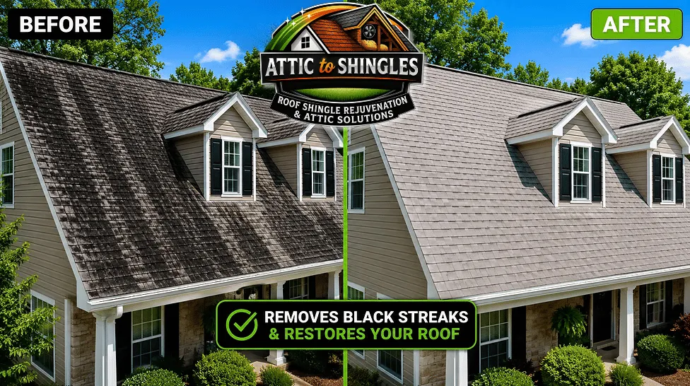 Before and After Roof Cleaning Banner