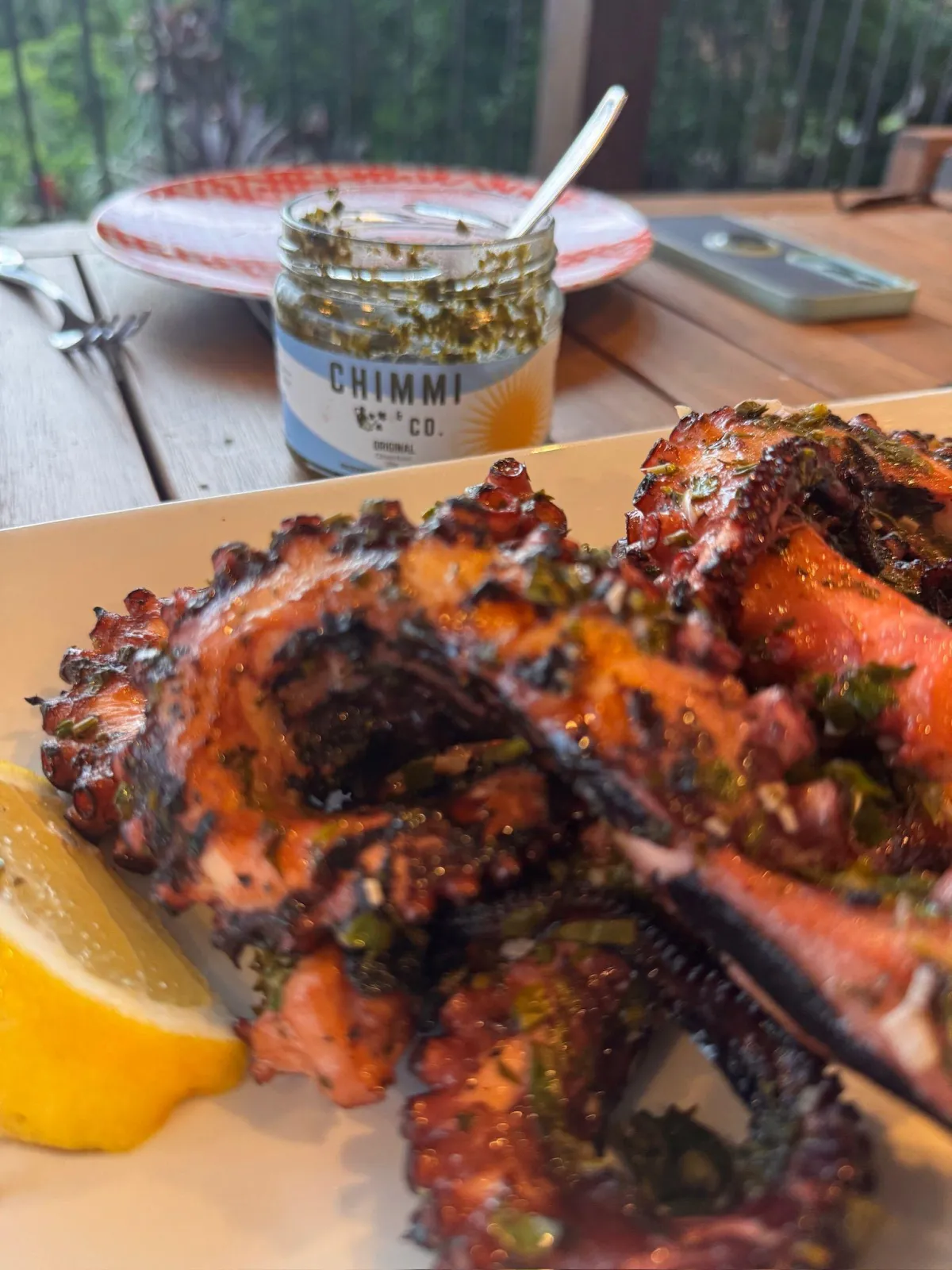 Grilled Octopus on the BBQ with Chimichurri Marinade | Chimmi & Co
