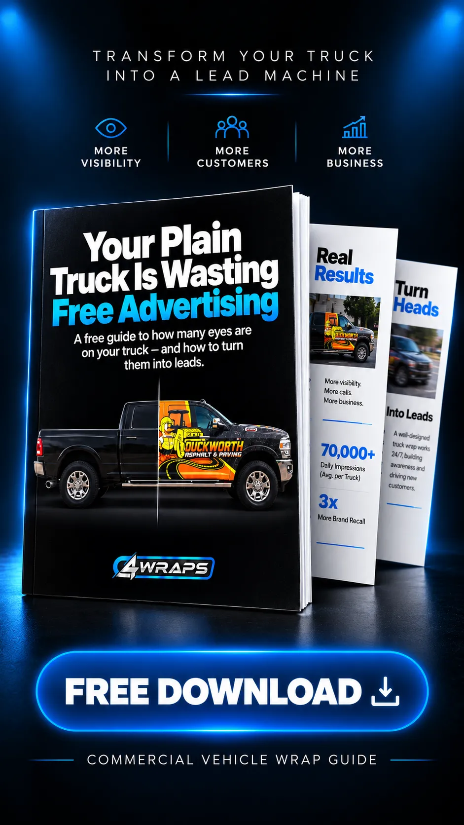 3D rendering of an open vehicle wrap guide book