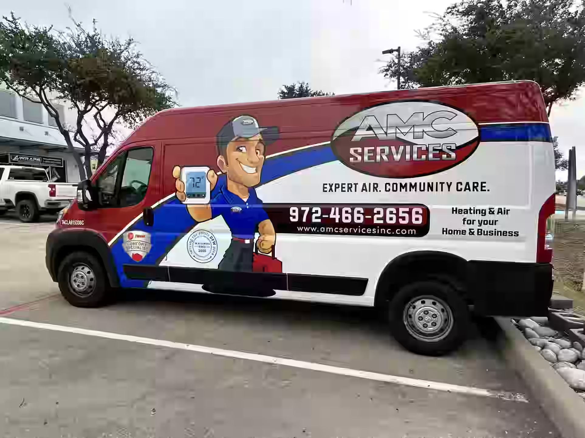 Orange and grey Servpro wrapped pickup truck.