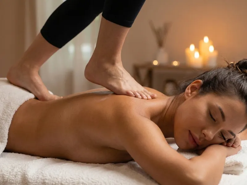 Ashiatsu Thai massage in Houston combining stretching and oil massage techniques