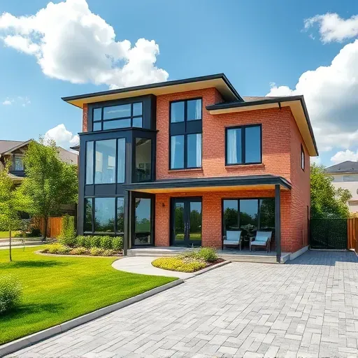 Modern two-story residential home in Glassboro NJ, featuring large windows, brick facade, and manicured lawn.