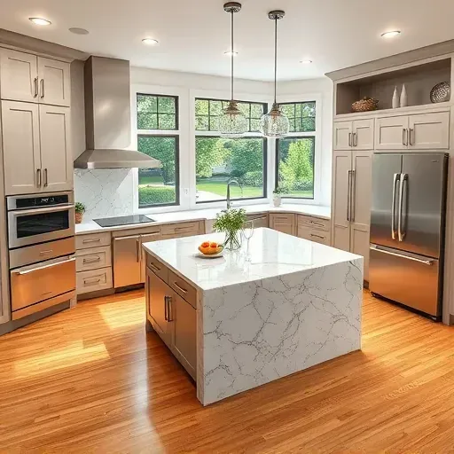 Modern kitchen with dark wood cabinetry, pull-out drawers, spice racks, pantry storage, stainless steel accents, and natural lighting