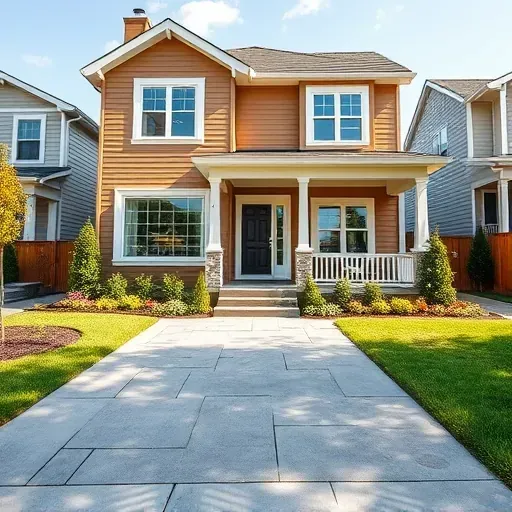 Newly constructed modern home in Collingswood NJ, blending traditional and contemporary styles, with elegant landscaping.