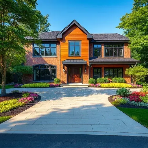 Modern residential home in Cherry Hill NJ with brick and wood exterior, landscaped yard, and energy-efficient windows.