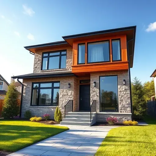 Modern two-story home in Turnersville NJ showcasing stone and wood exterior, manicured yard, and quality construction details.