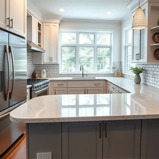 Beautiful renovated bathroom in Blackwood NJ with modern fixtures, freestanding tub, large porcelain tiles, and natural light