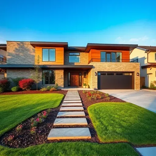 Modern residential home in Blackwood NJ with sleek architecture, large windows, and landscaped surroundings.