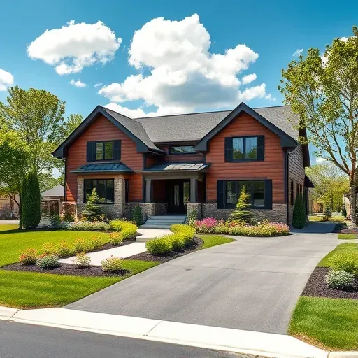 Completed General Contractor project in Haddon Township, NJ, showcasing a modern house with natural materials and vibrant landscaping.