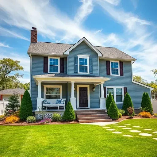 Beautifully renovated home in Pitman NJ with soft gray exterior, elegant porch, and vibrant landscaping.