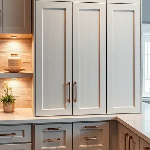 Refaced blackwood cabinets with sleek matte finish, polished chrome handles, and modern kitchen design in a well-lit, organized space