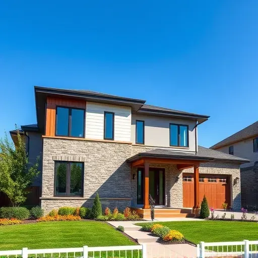 Modern residential home in Somerdale, NJ with sleek design, large windows, and vibrant landscaping under a clear blue sky.