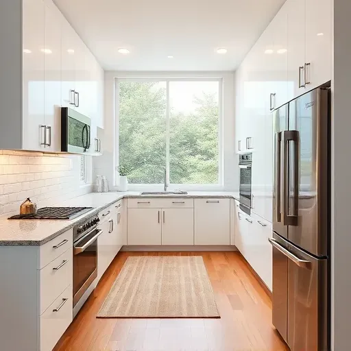 Traditional kitchen in Blackwood NJ with wooden cabinets granite countertops vintage backsplash brass fixtures hardwood floors and elegant decor