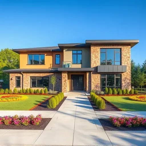 Modern residential building in Turnersville NJ, featuring combined architectural styles and lush landscaping.
