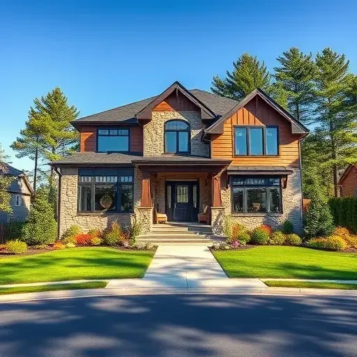 Beautifully finished modern home in Audubon NJ with stone accents, landscaped yard, and energy-efficient windows.