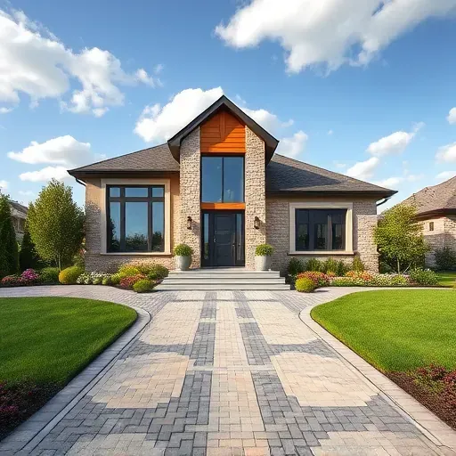 Completed residential project in Audubon NJ featuring modern architecture, lush landscaping, and elegant paver driveway.