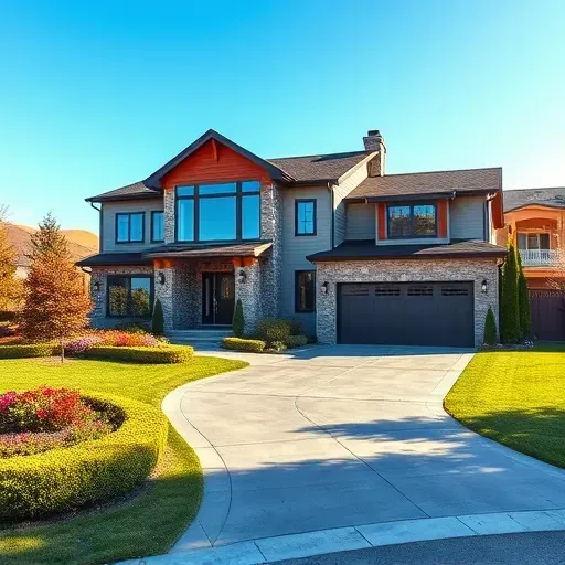 Beautiful residential home in Oaklyn NJ with modern design, stone accents, landscaped gardens, and serene background.