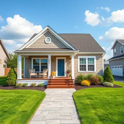 Charming newly built home in Haddon Township NJ with modern design, landscaped lawn, and welcoming porch furniture.