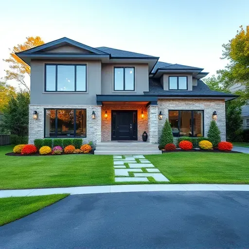 Modern residential home in Marlton, NJ features elegant architecture, lush landscaping, and a serene atmosphere.