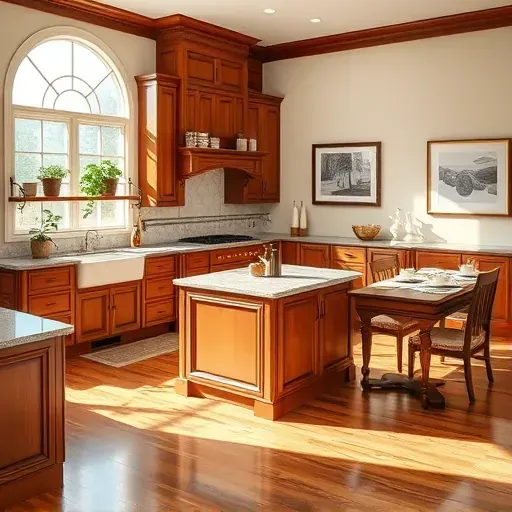 Remodeled small kitchen in Blackwood NJ with matte black cabinets stainless steel appliances marble countertop geometric backsplash under-cabinet lighting hardwood floor and open living space
