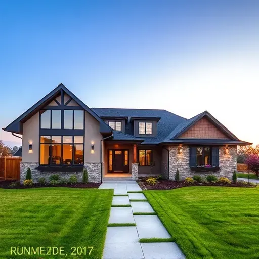 Modern residential home in Runnemede NJ with sleek lines, energy-efficient windows, and elegant stonework details.