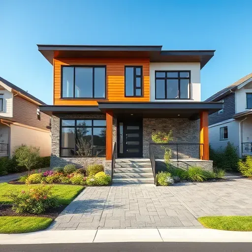 Completed residential project in Somerdale NJ featuring modern facade, large windows, landscaped yard, and inviting porch.