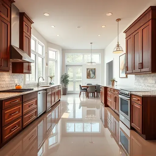 Freshly remodeled Blackwood NJ kitchen with granite countertops, stainless appliances, open design, and elegant dining area.