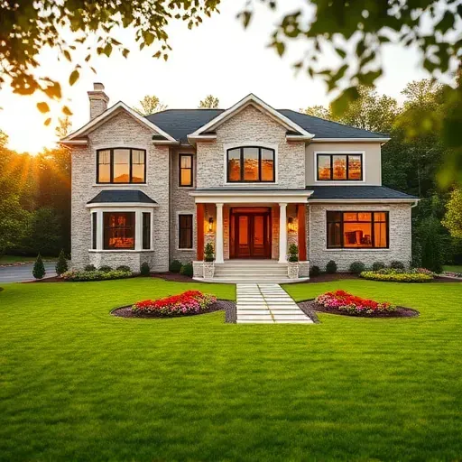 Completed residential home in Barrington NJ showing expert craftsmanship, modern traditional design, and inviting landscaping.