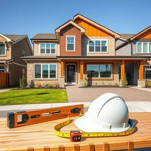 Modern home in Sewell NJ showcasing elegant architecture, lush landscaping, and construction tools on a workbench.